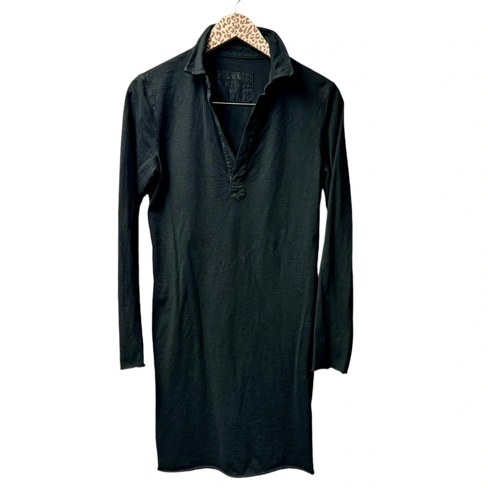 Frank & Eileen Nicole Long Sleeve Henley Dress Heritage Jersey Black Small S - Picture 4 of 14